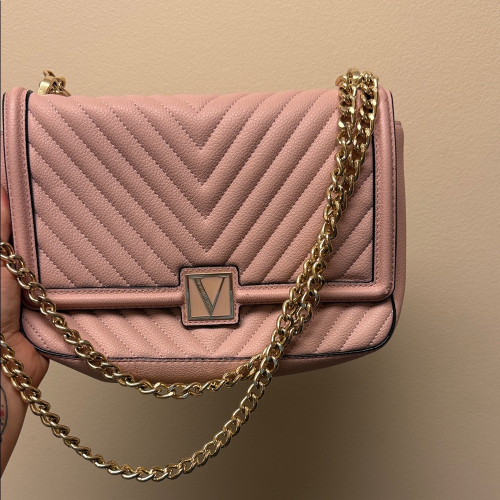 Pink Quilted Chain Shoulder Bag